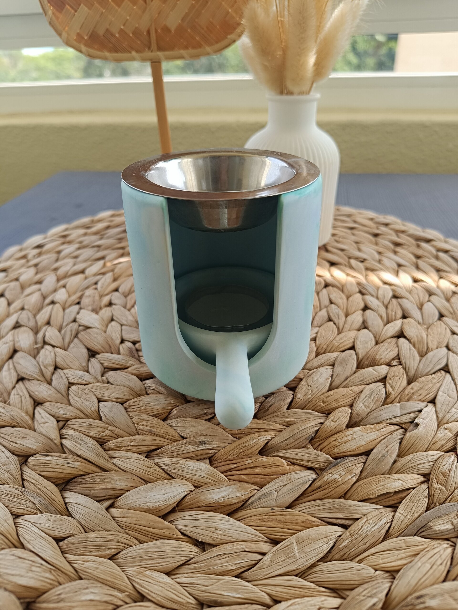 Quemador de resina acrílica tono verde marmolado - 2