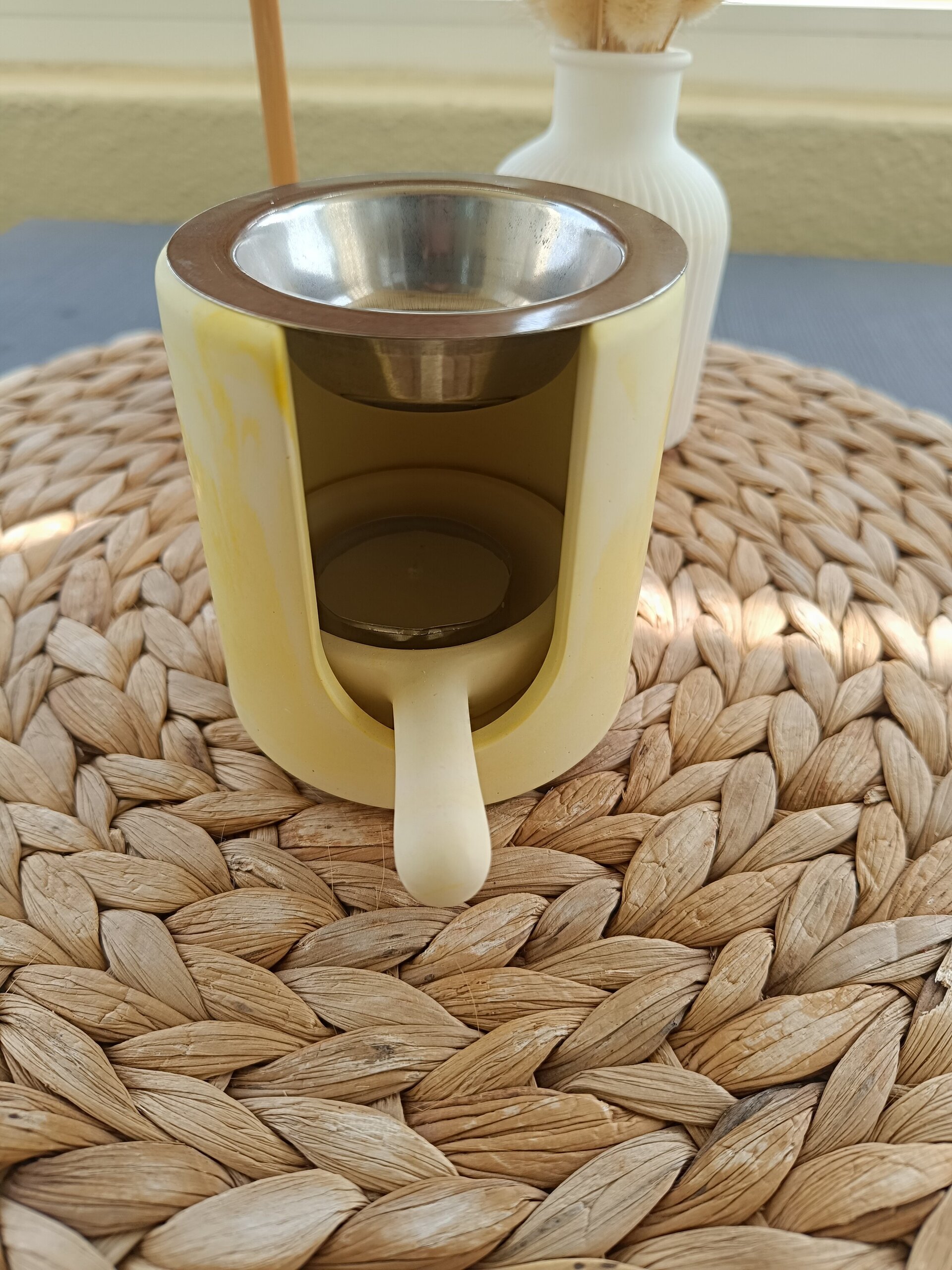 Quemador de resina acrílica tono amarillo marmolado - 2