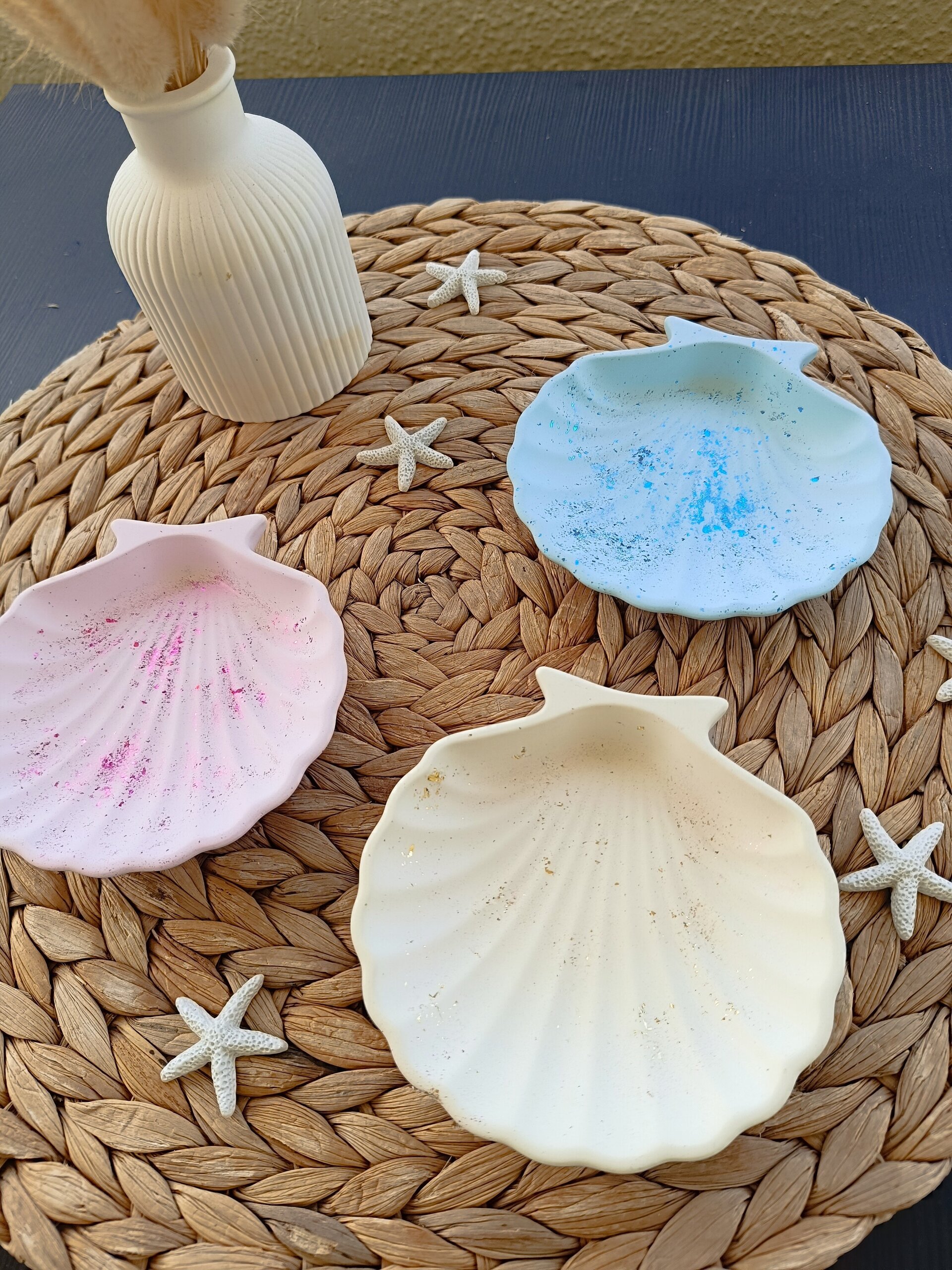 Joyeros de resina acrílica en forma de concha - 3